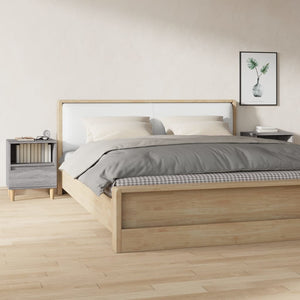 Nachttische 2er Set Grau Sonoma 40x35x50 cm