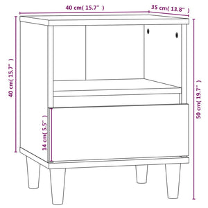Nachttisch Braun Eichenoptik 40x35x50 cm