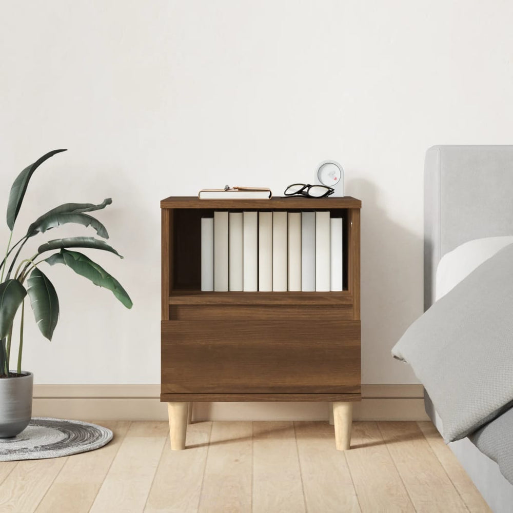 vidaXL Nightstand Brown Oak Look 40x35x50 cm