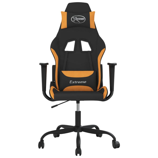 Gaming-Stuhl Schwarz und Orange Stoff