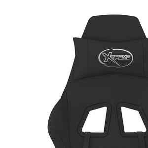 Gaming-Stuhl mit Fußstütze Schwarz Stoff