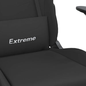 Gaming-Stuhl mit Fußstütze Schwarz Stoff