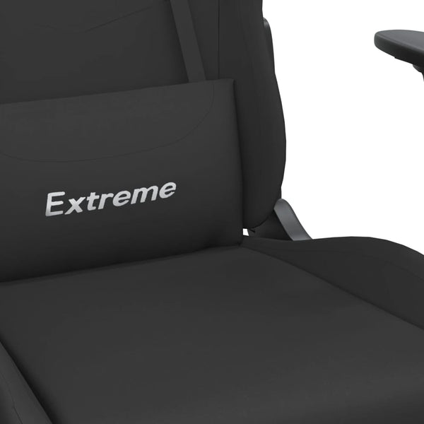 Gaming-Stuhl mit Fußstütze Schwarz Stoff