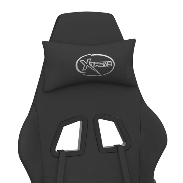 Gaming-Stuhl mit Fußstütze Schwarz Stoff