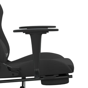 Gaming-Stuhl mit Fußstütze Schwarz Stoff