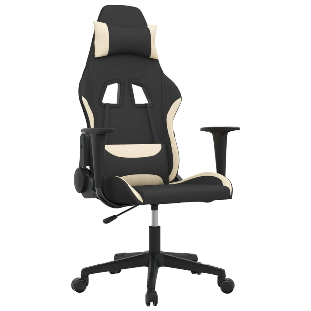 Gaming-Stuhl Schwarz und Creme Stoff