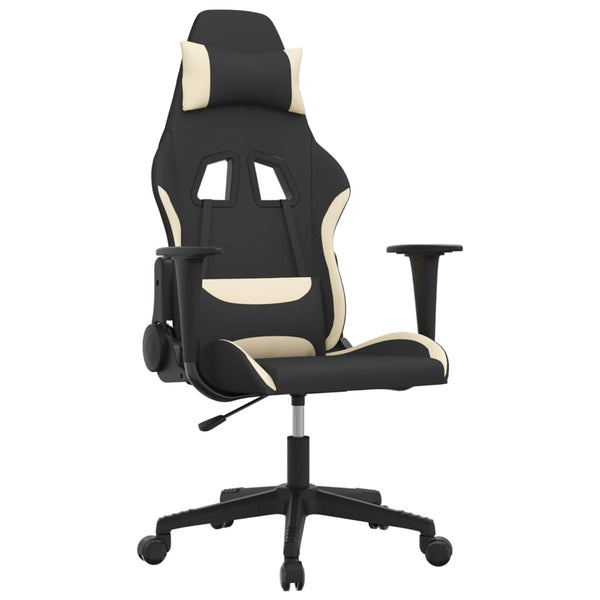 Gaming-Stuhl Schwarz und Creme Stoff