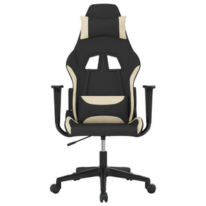 Gaming-Stuhl Schwarz und Creme Stoff