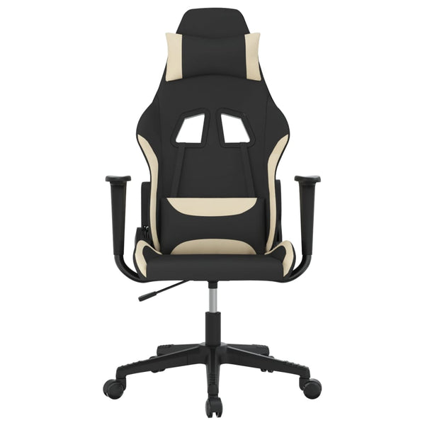 Gaming-Stuhl Schwarz und Creme Stoff