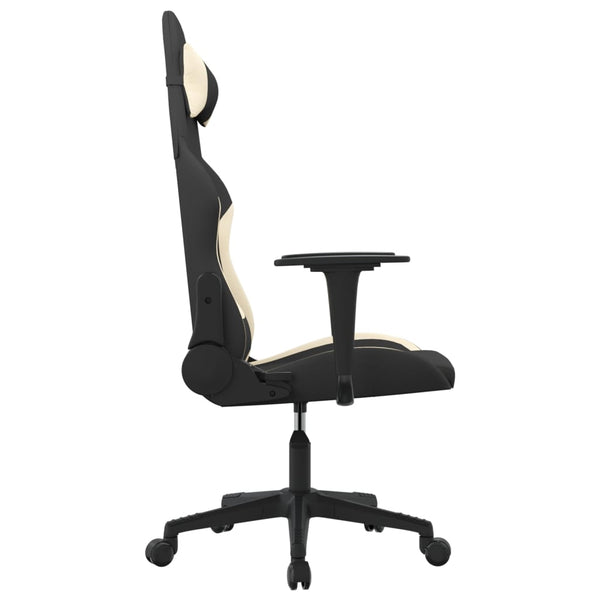 Gaming-Stuhl Schwarz und Creme Stoff