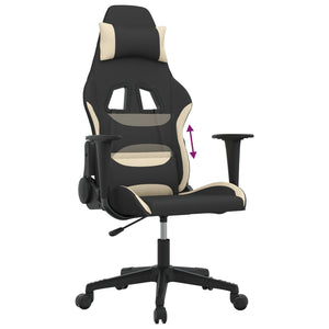 Gaming-Stuhl Schwarz und Creme Stoff