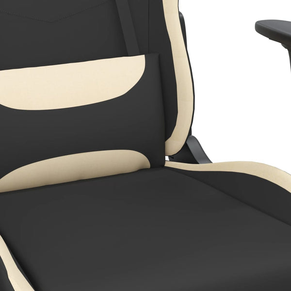 Gaming-Stuhl Schwarz und Creme Stoff