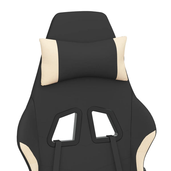 Gaming-Stuhl Schwarz und Creme Stoff