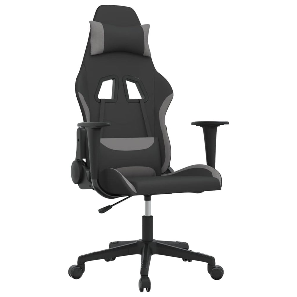 Gaming-Stuhl Schwarz und Hellgrau Stoff
