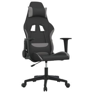 Gaming-Stuhl Schwarz und Hellgrau Stoff