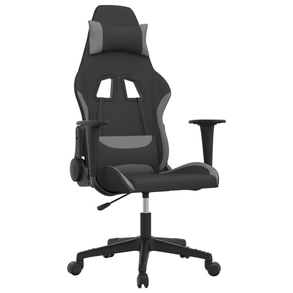 Gaming-Stuhl Schwarz und Hellgrau Stoff