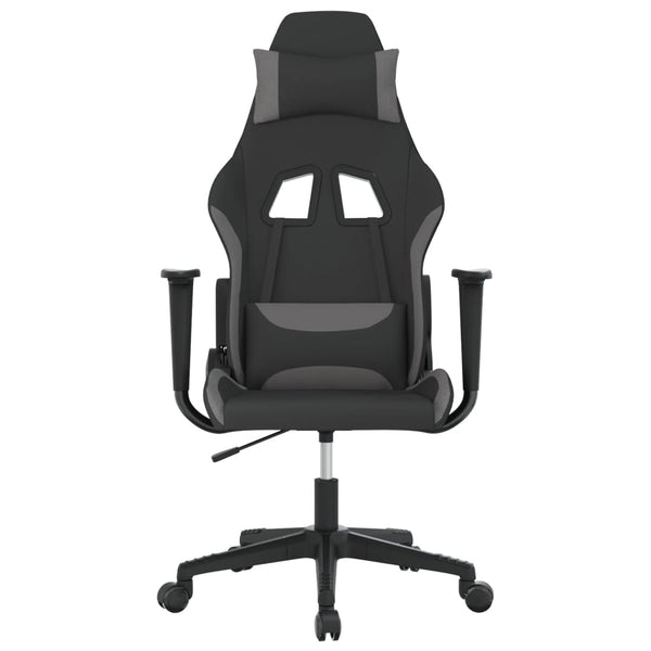 Gaming-Stuhl Schwarz und Hellgrau Stoff
