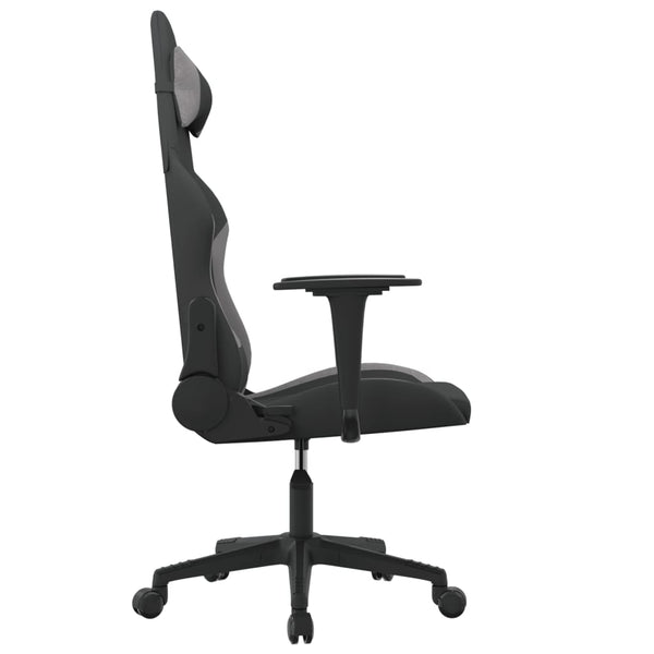 Gaming-Stuhl Schwarz und Hellgrau Stoff