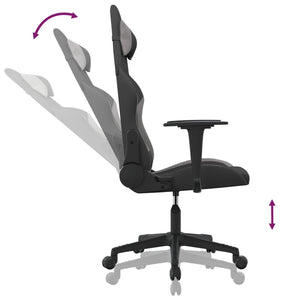 Gaming-Stuhl Schwarz und Hellgrau Stoff