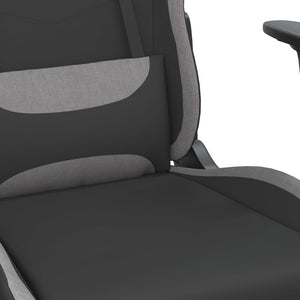 Gaming-Stuhl Schwarz und Hellgrau Stoff