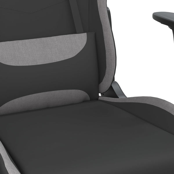 Gaming-Stuhl Schwarz und Hellgrau Stoff