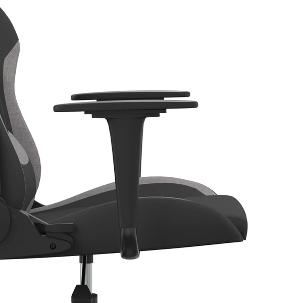 Gaming-Stuhl Schwarz und Hellgrau Stoff