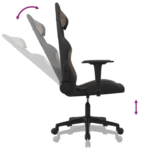 Gaming-Stuhl Schwarz und Taupe Stoff