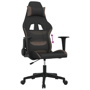 Gaming-Stuhl Schwarz und Taupe Stoff