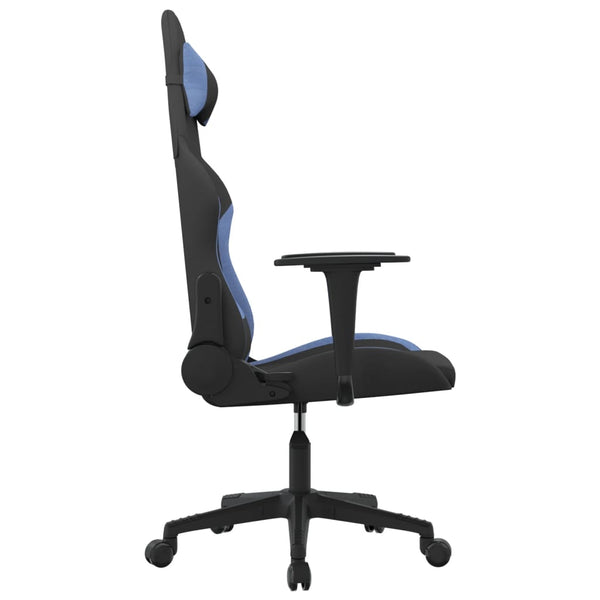 Gaming-Stuhl Schwarz und Blau Stoff