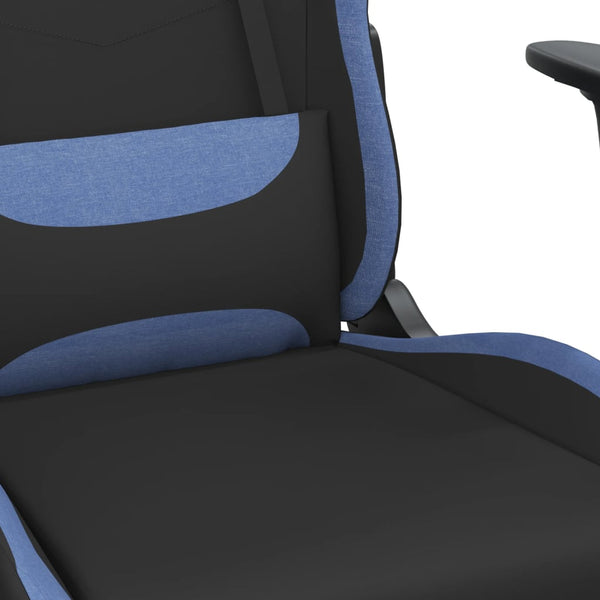 Gaming-Stuhl Schwarz und Blau Stoff