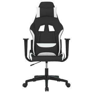 Gaming-Stuhl Schwarz und Weiß Stoff