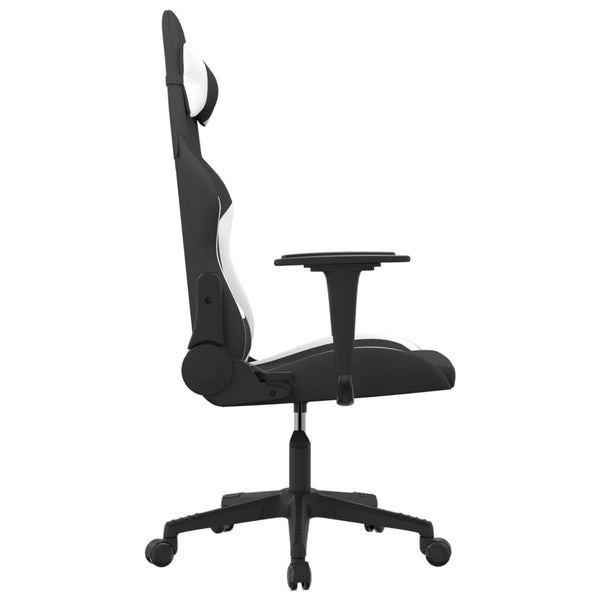 Gaming-Stuhl Schwarz und Weiß Stoff