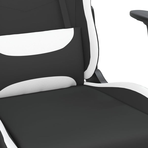 Gaming-Stuhl Schwarz und Weiß Stoff