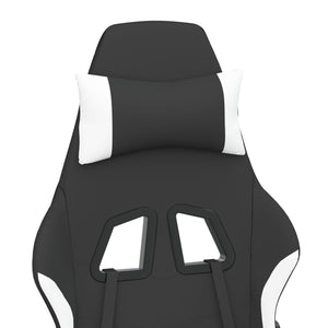 Gaming-Stuhl Schwarz und Weiß Stoff