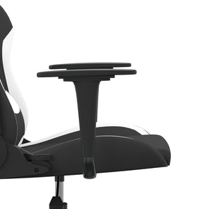 Gaming-Stuhl Schwarz und Weiß Stoff