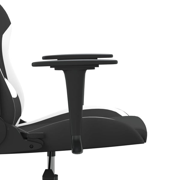 Gaming-Stuhl Schwarz und Weiß Stoff