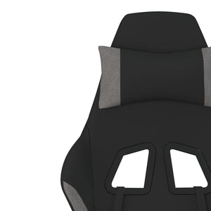 Gaming-Stuhl mit Fußstütze Schwarz und Hellgrau Stoff