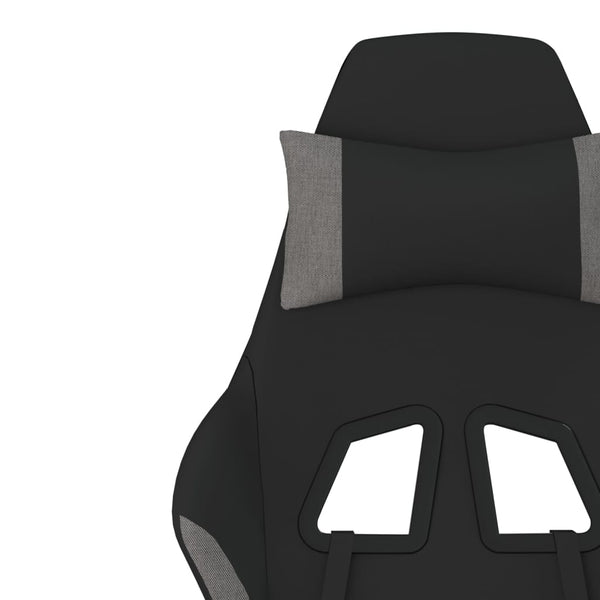 Gaming-Stuhl mit Fußstütze Schwarz und Hellgrau Stoff