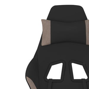 Gaming-Stuhl mit Fußstütze Schwarz und Taupe Stoff