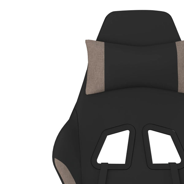 Gaming-Stuhl mit Fußstütze Schwarz und Taupe Stoff