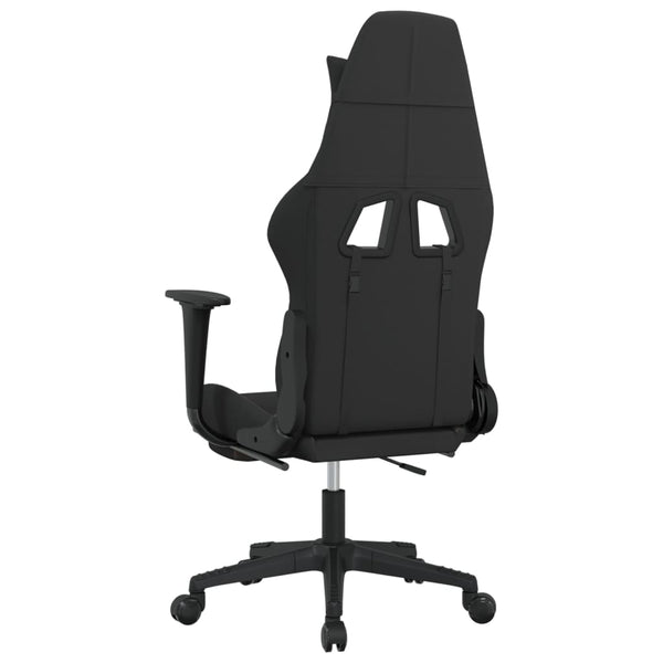 Gaming-Stuhl mit Fußstütze Schwarz und Taupe Stoff