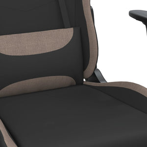 Gaming-Stuhl mit Fußstütze Schwarz und Taupe Stoff