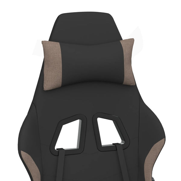 Gaming-Stuhl mit Fußstütze Schwarz und Taupe Stoff