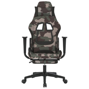 Gaming-Stuhl mit Fußstütze Tarnfarben und Schwarz Stoff