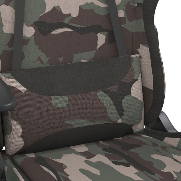 Gaming-Stuhl mit Fußstütze Tarnfarben und Schwarz Stoff