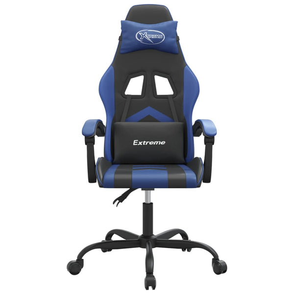 Gaming-Stuhl Schwarz und Blau Kunstleder