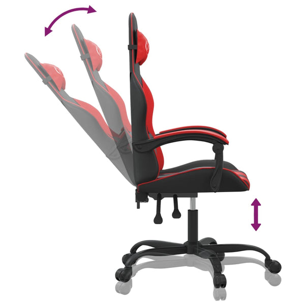 Gaming-Stuhl Schwarz und Rot Kunstleder