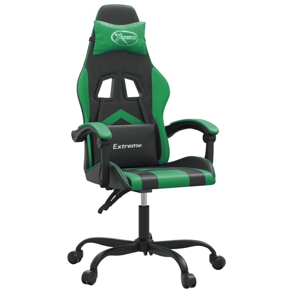 Gaming-Stuhl Schwarz und Grün Kunstleder