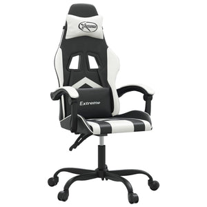 Gaming-Stuhl Schwarz und Weiß Kunstleder