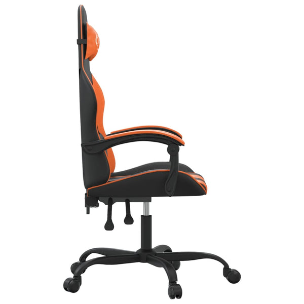Gaming-Stuhl Schwarz und Orange Kunstleder